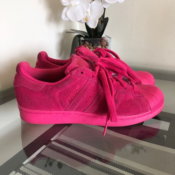adidas superstar pink suede